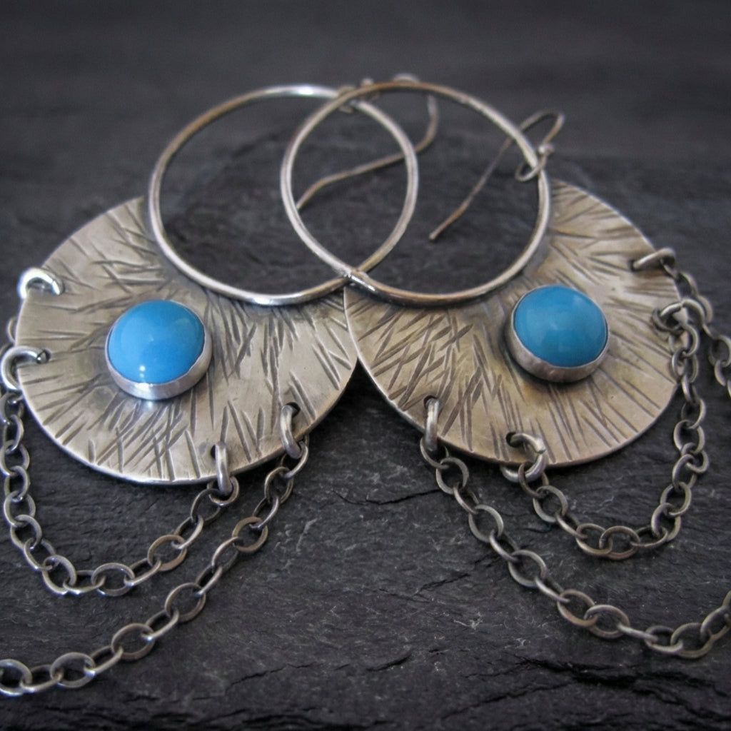 Vintage Blue Stone Earrings 33797051