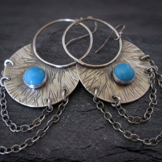 Vintage Blue Stone Earrings 33797051