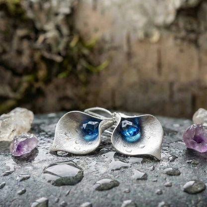 Vintage Blue Zircon Earrings
