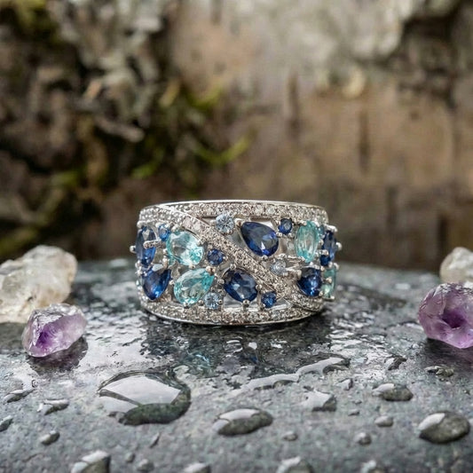 Vintage Blue Zirconia Ring