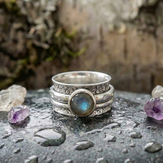 Vintage Blue Stone Layered Ring
