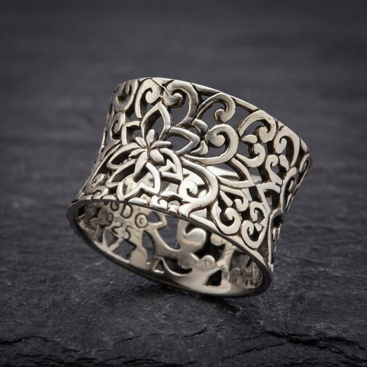Vintage Bohemian Flower Ring 89056905