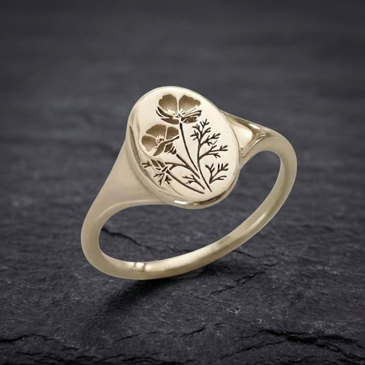 Vintage Botanical Signet Ring 14326877