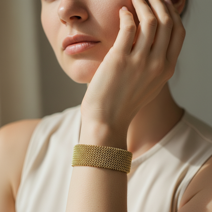 Vintage Braided Mesh Open Classic Bracelet