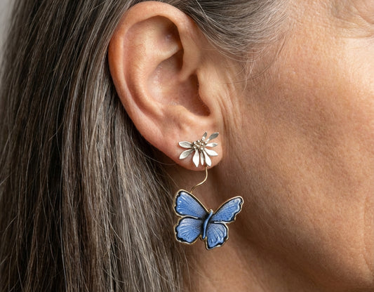 Vintage Butterfly Dangle Earrings