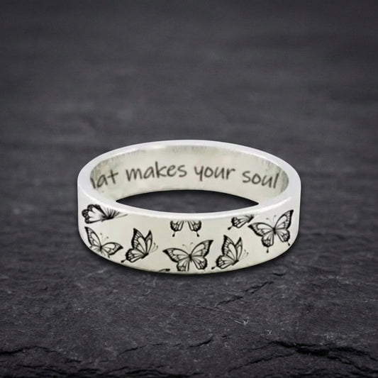 Vintage Butterfly Soul Ring 87772557