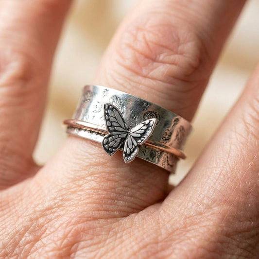 Vintage Butterfly Spinner Ring