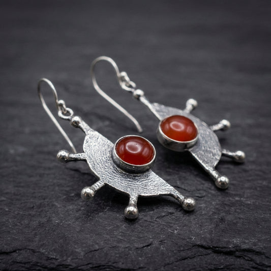 Vintage Carnelian Wheel Earrings 10552768