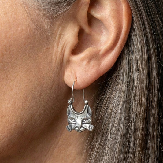 Vintage Cat Dangle Earrings