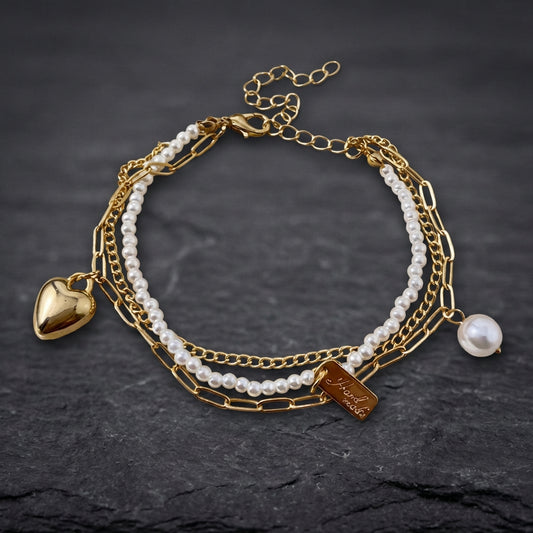 Vintage Charm Double Layer Pearl Bracelet