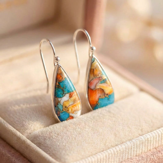 Vintage Colorful Stone Earrings