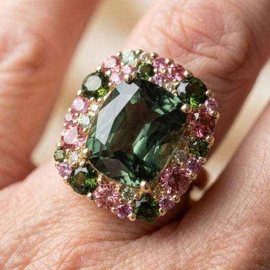 Vintage Colorful Tourmaline Ring