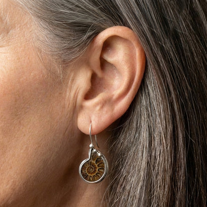 Vintage Conch Silver Earrings