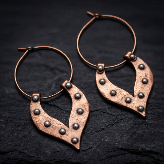 Vintage Copper Heart Earrings 69016595