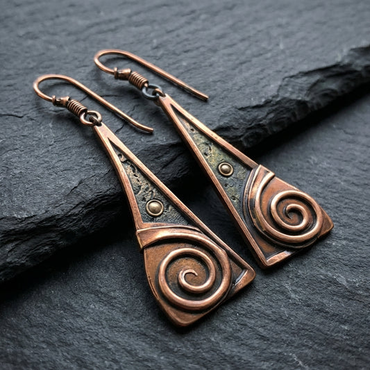 Vintage Copper Spiral Earrings 03829882