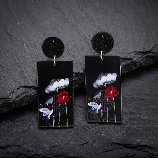 Vintage Crane Earrings 25125496