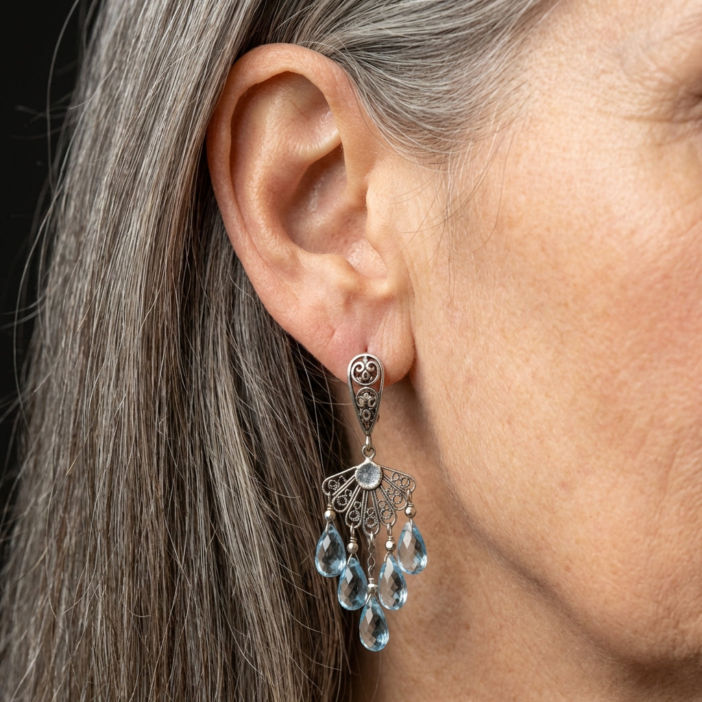 Vintage Crystal Dangle Earrings