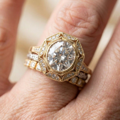 Vintage Crystal Ring Set