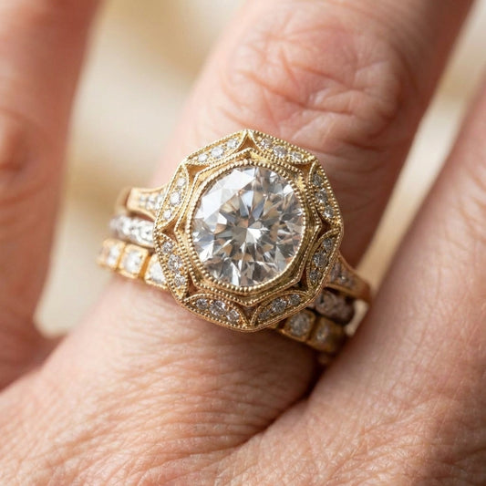 Vintage Crystal Ring Set