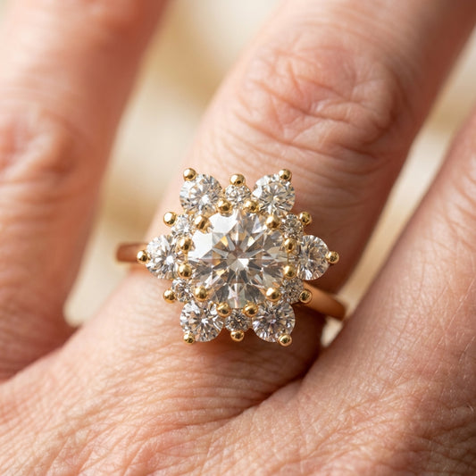 Vintage Crystal Snowflake Ring