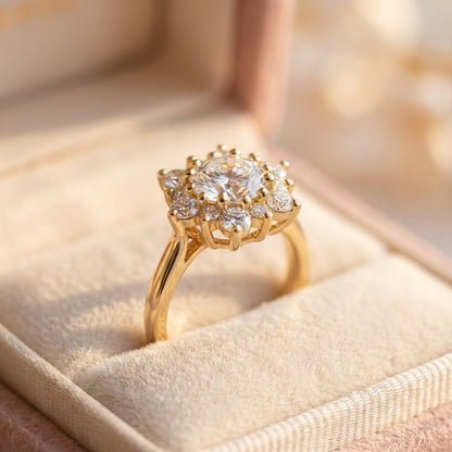 Vintage Crystal Snowflake Ring