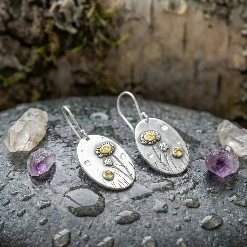 Vintage Daisy Dangle Earrings