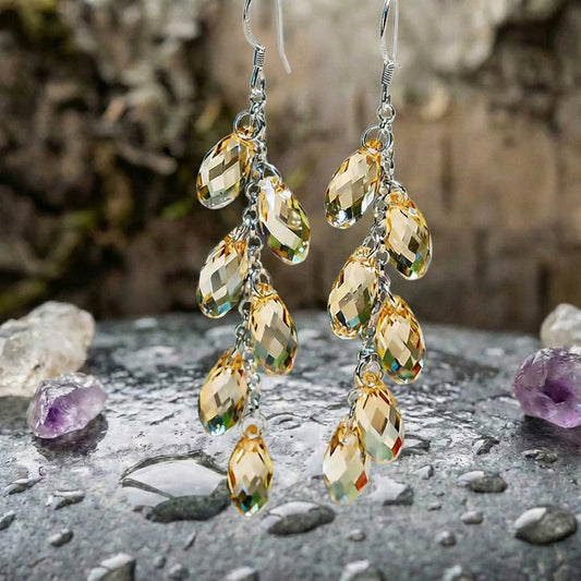 Vintage Dangling Crystals Earrings