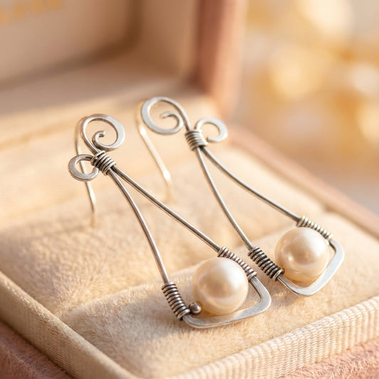 Vintage Dangling Pearl Earrings