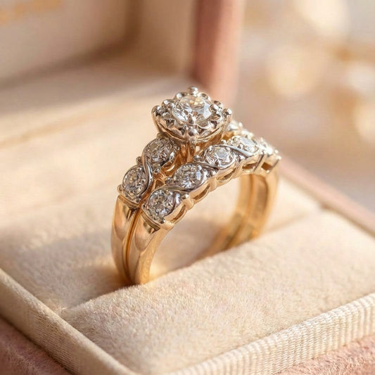 Vintage Elegant Bright Golden Ring