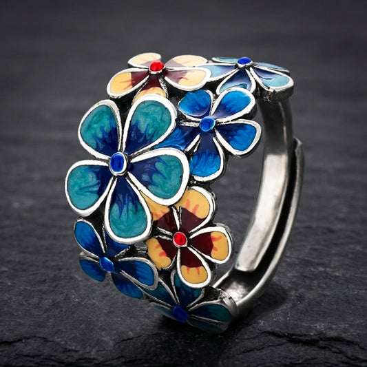 Vintage Enamel Flower Ring 41270864
