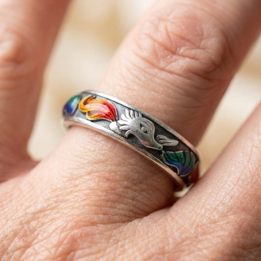 Vintage Enamel Fox Ring