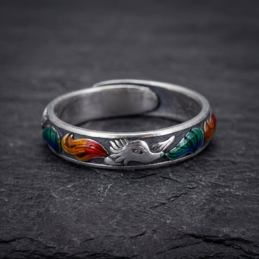 Vintage Enamel Fox Ring 12229624