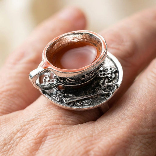 Vintage Enamel Teacup Ring