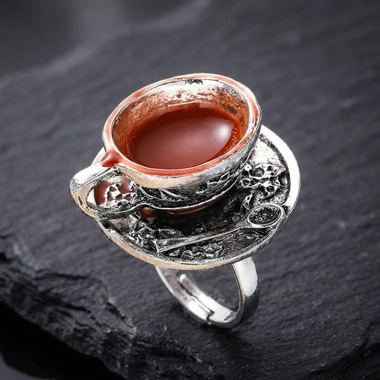 Vintage Enamel Teacup Ring 37652820