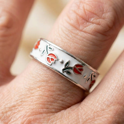 Vintage Enamel Tulip Ring