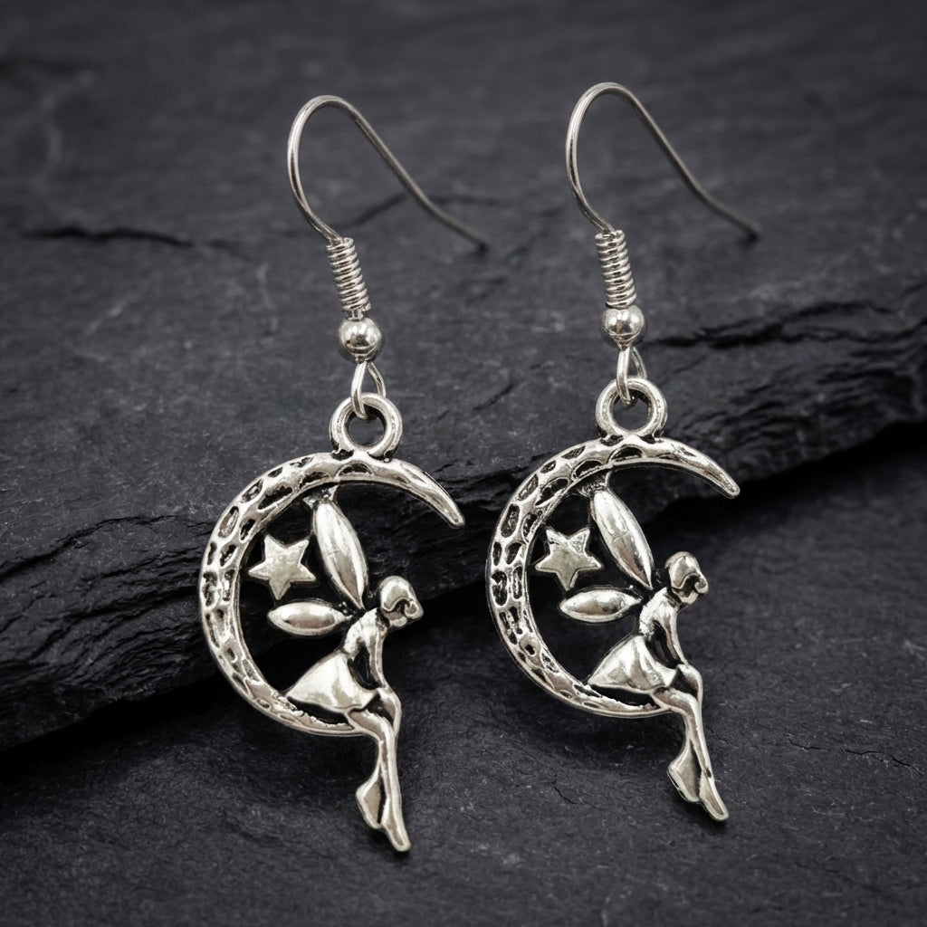 Vintage Fairy Moon Earrings 73353556