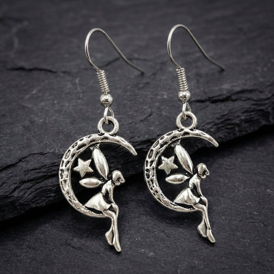 Vintage Fairy Moon Earrings 73353556