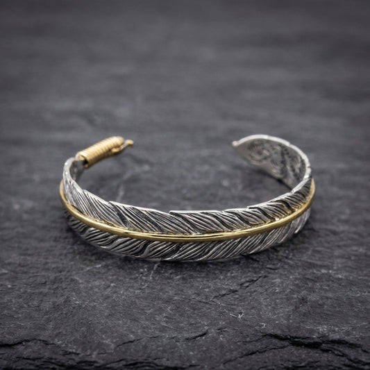 Vintage Feather Cuff Adjustable Bracelet