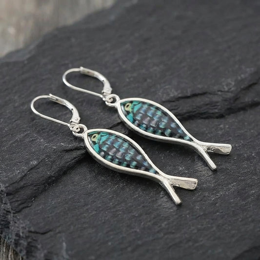 Vintage Fish Dangle Earrings 20234146