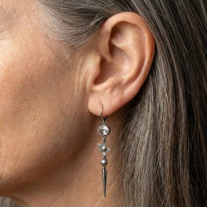 Vintage Floral Zircon Earrings