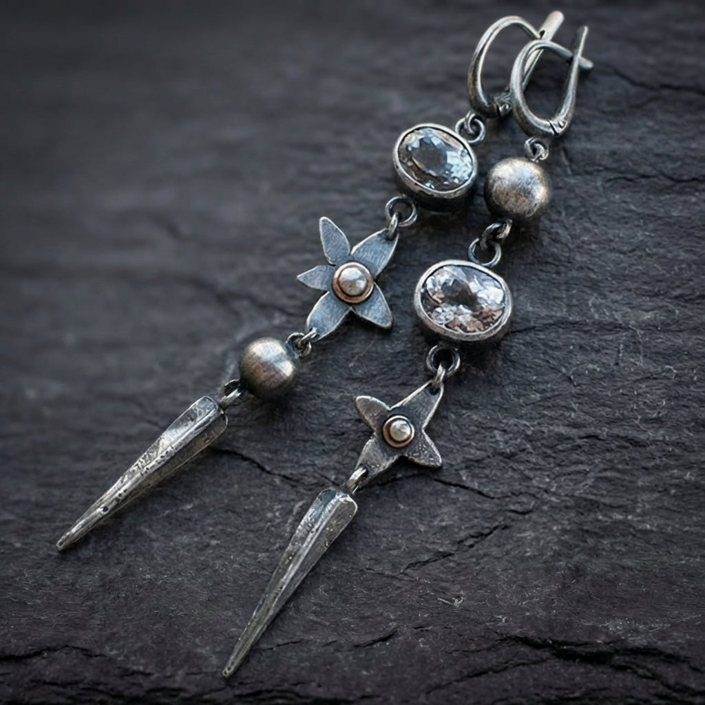 Vintage Floral Zircon Earrings 38156140