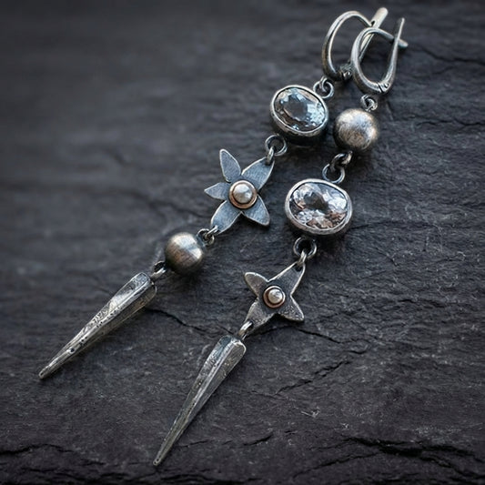 Vintage Floral Zircon Earrings 38156140