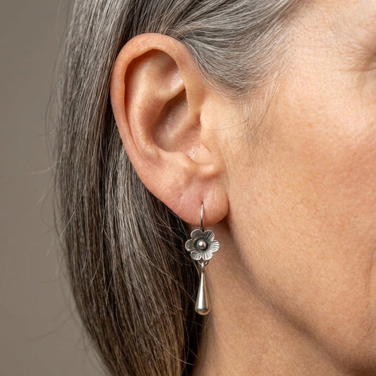 Vintage Flower Drop Earrings