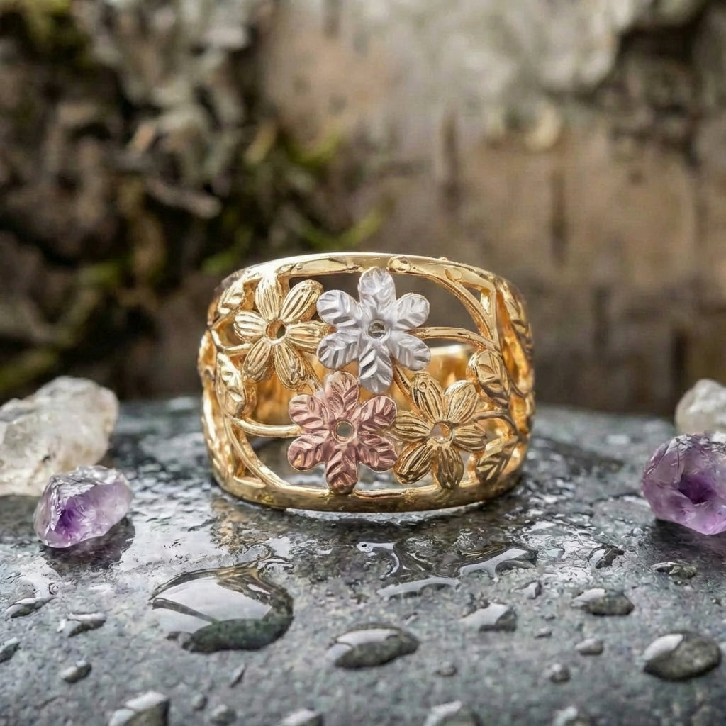 Vintage Flower Hollow Ring
