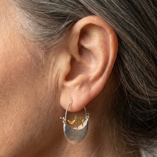 Vintage Flower Pot Earrings