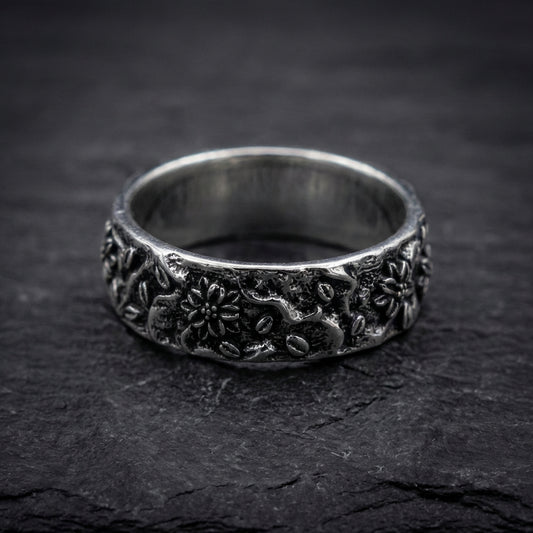 Vintage Flower Silver Ring 38855751