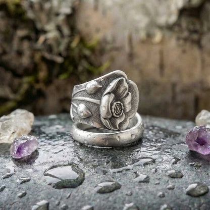 Vintage Flower Silver Ring