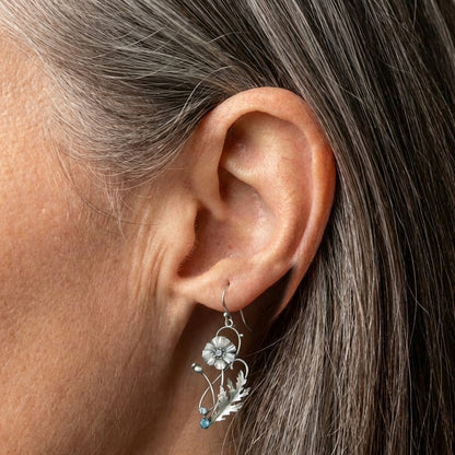 Vintage Flower Zircon Earrings