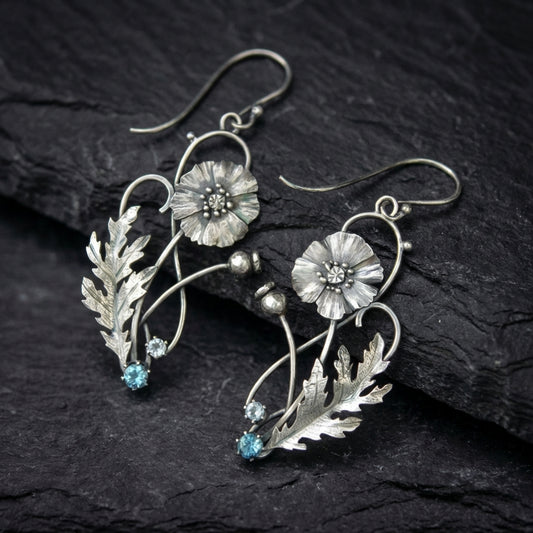 Vintage Flower Zircon Earrings 85251199