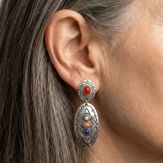 Vintage Gemstone Ethnic Earrings